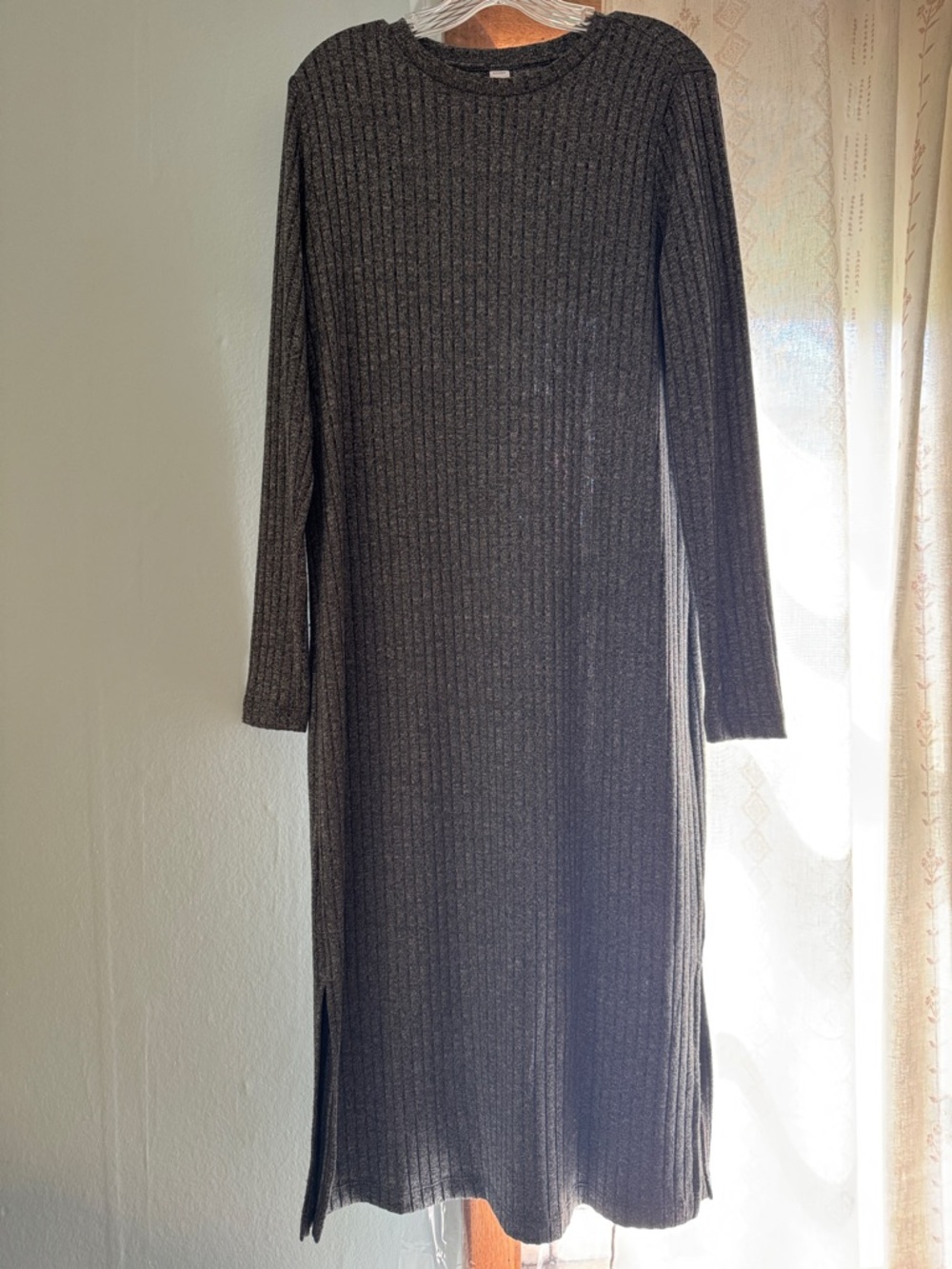 Old Navy Charcoal Ribbed Maxi Dress